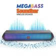 Bat - 021 Megabass Soundbar Wireless Speaker - High-Fidelity Audio & RGB Lighting For Sale