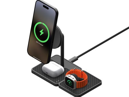 3 in 1 Charging Stand with Qi2 and Apple Technology —  Aramid Fibre Online Sale