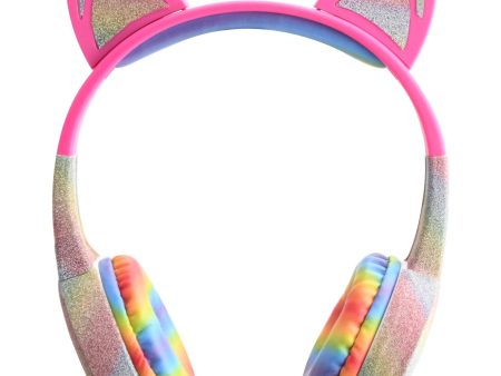 Stereo Bluetooth Headphones Cat Ears w LED Lights Hot on Sale