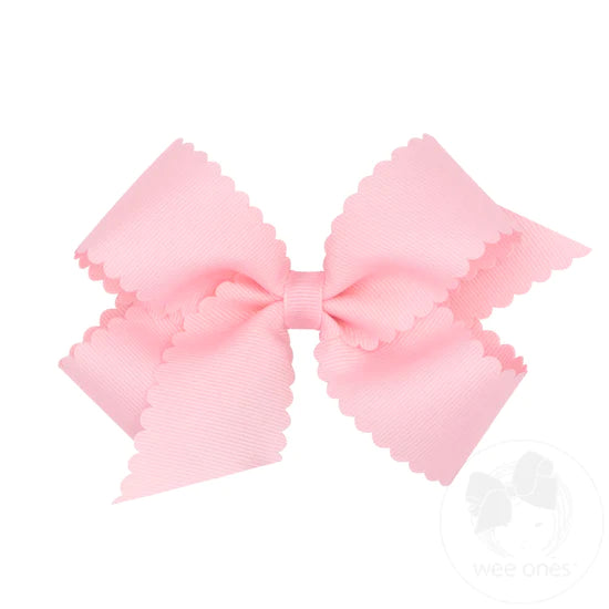 Grosgrain Hair Bow w Scalloped Edge Online now