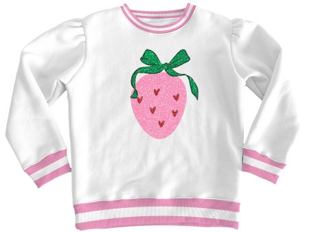 Glitter Strawberry Heart Sweatshirt Online now