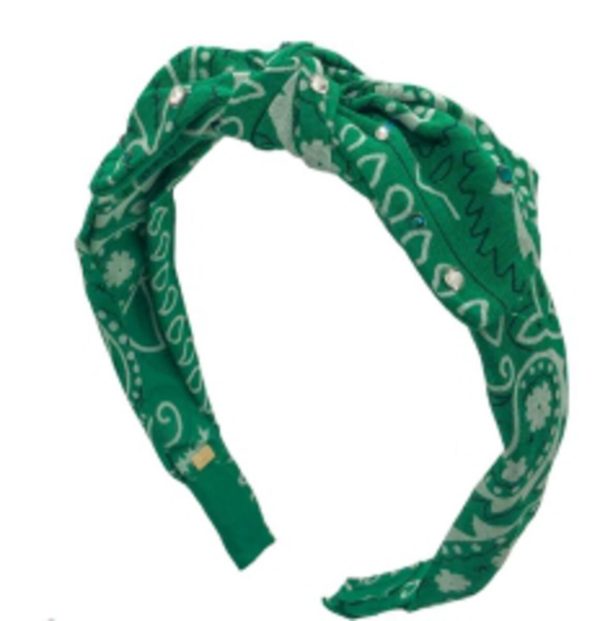 Bandana Bow Headband w Stones Online Hot Sale