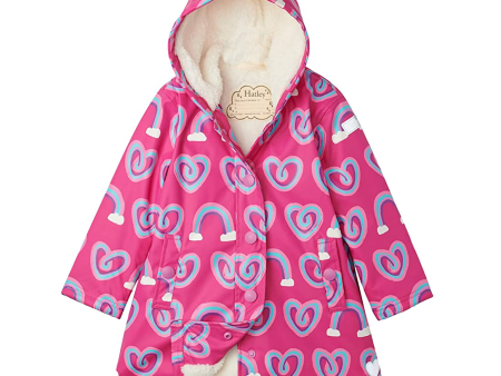 Twisty Rainbow Hearts Sherpa Lined Splash Jacket Discount