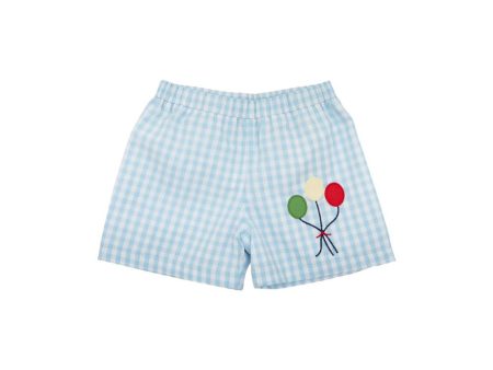 Shelton Shorts, Gingham w  Balloon Applique Cheap