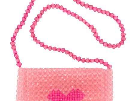 Beaded Heart Bag Pink Combo Cheap