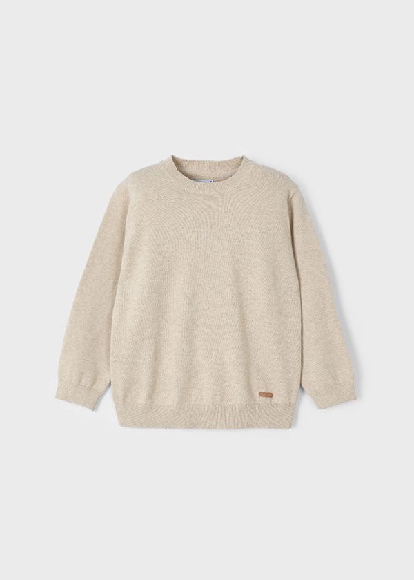 Basic  Cotton Sweater with Round Neck Cheap