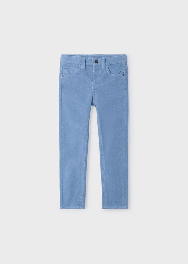 Basic Slim Fit Cord Trousers 5 Pocket on Sale