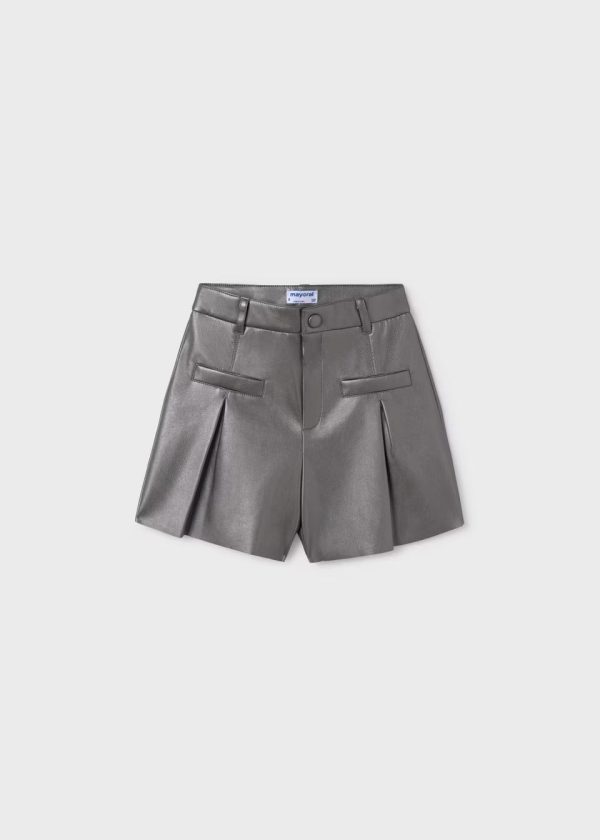 Leather Pleated Shorts For Sale