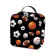 Black Sports Insulated Canvas Lunch Box Cheap