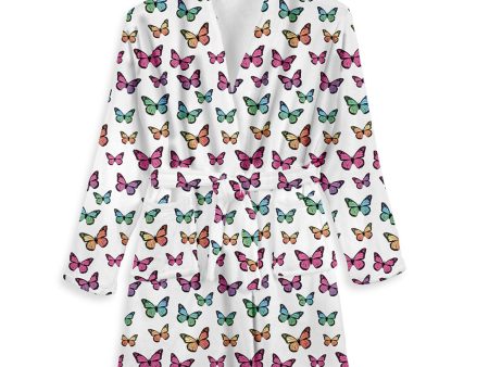 Rainbow Butterfly Fuzzy Bathrobe Online Sale