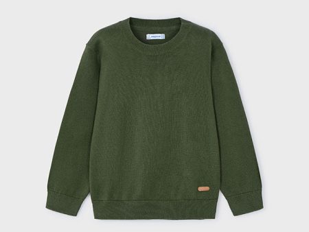 Basic  Cotton Sweater with Round Neck Cheap