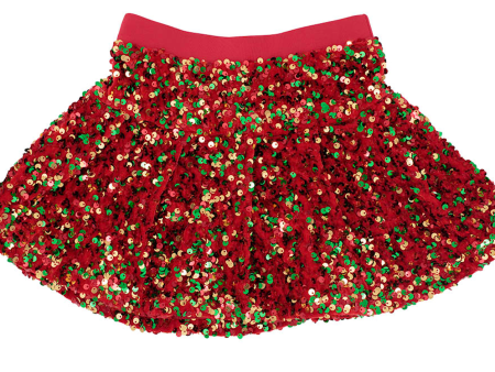 Sequin Velvet Skort Fashion