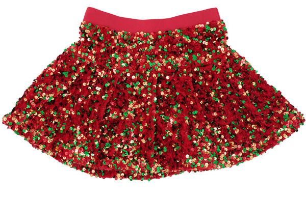 Sequin Velvet Skort Fashion