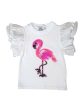 Beaded Flamingo Ruffle T-Shirt Online