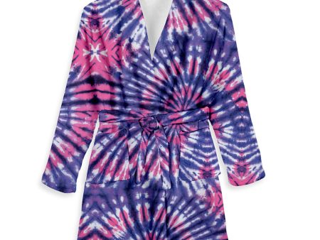 Grapevine Tie-Dye Fuzzy Bathrobe For Sale