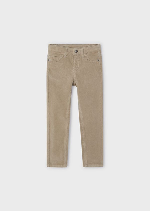 Basic Slim Fit Cord Trousers 5 Pocket on Sale