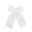 Opaque Satin Bow w Euro Knot & Tails On Alligator Clip Fashion