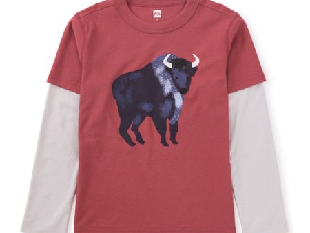 Bison Layer Sleeve Graphic Tee Fashion