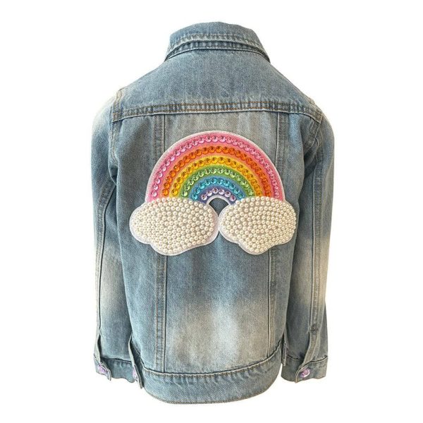 Rainbow Pearl Denim Jacket Sale