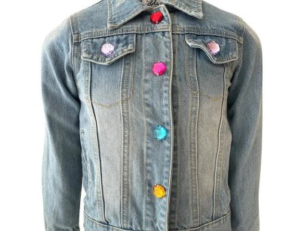 Rainbow Pearl Denim Jacket Sale