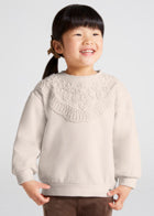 Yarn Embroidery Detail Neck Sweater For Cheap